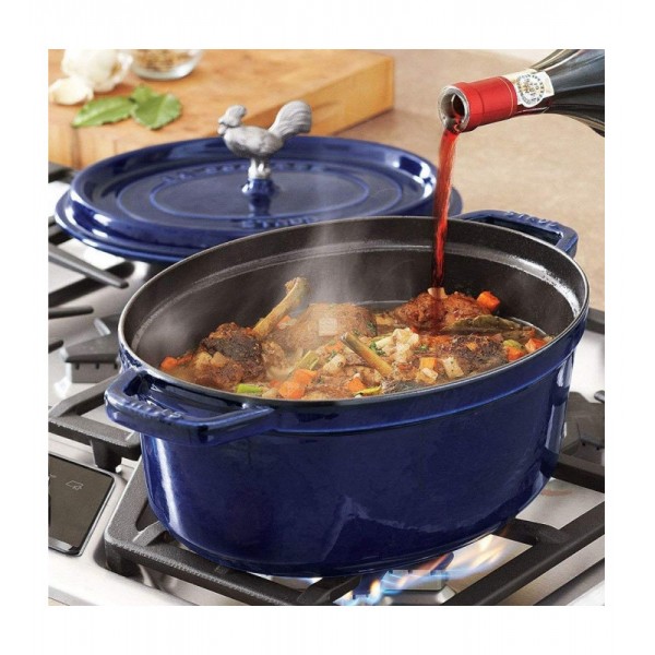 Staub - Cocotte ovale blu cm 31 in ghisa