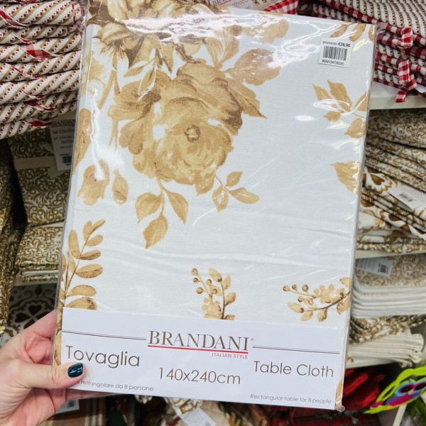 Brandani - Tovaglia Rose retrò beige...