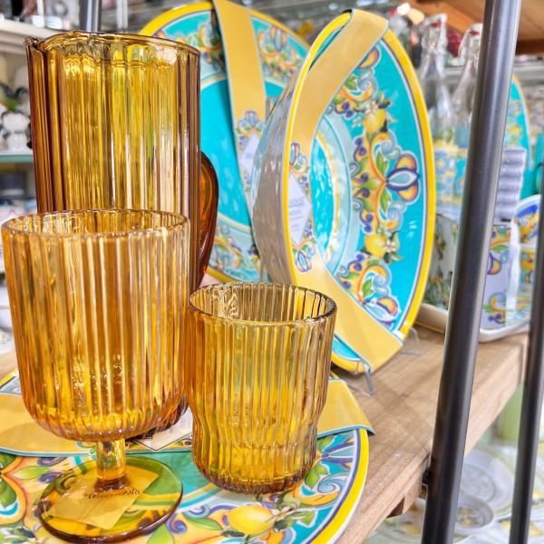 Brandani - Plissé set 6 calici ambra