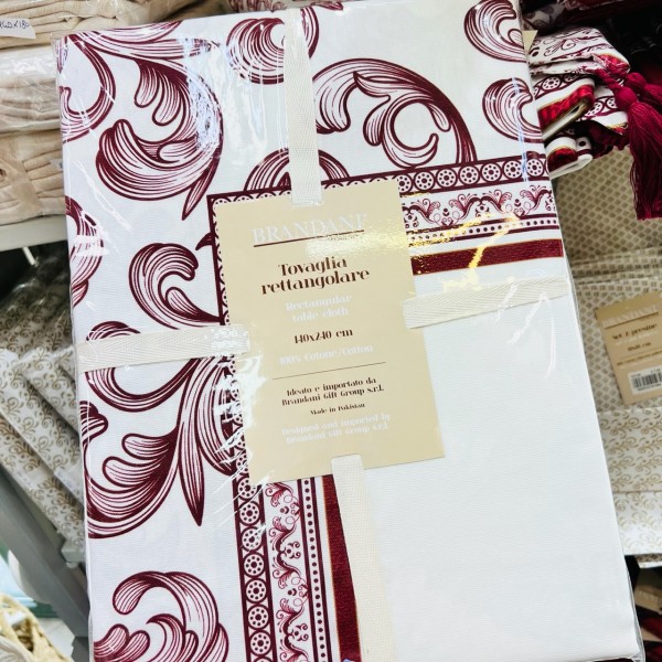 Brandani - Royal Red tovaglia foglie...