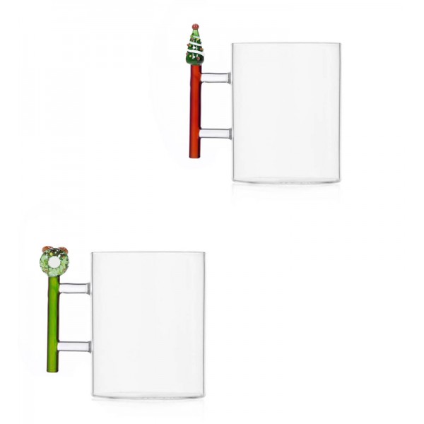 Brandani - Set 2 tazze vetro Albero e...