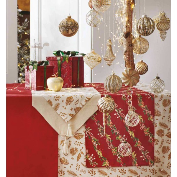 Brandani - Carol tovaglia Foglie Oro...