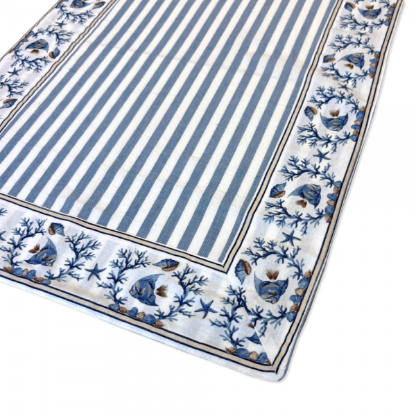 Runner Mare blu a righe 45x150cm