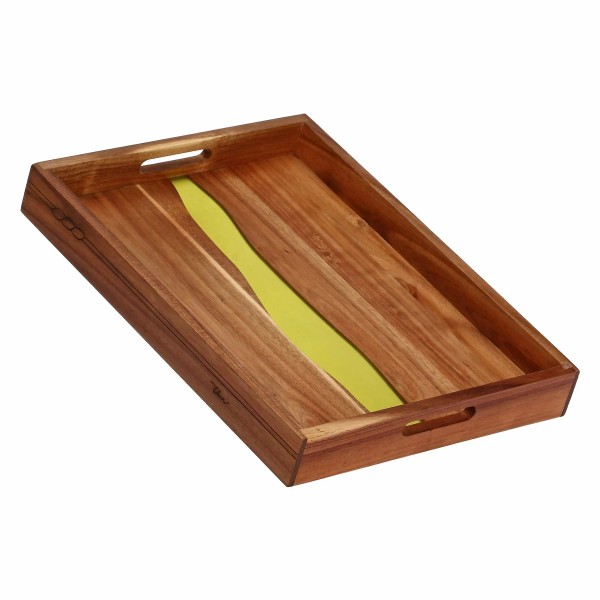 Thun - Bloom Vassoio in legno 40x30x5cm
