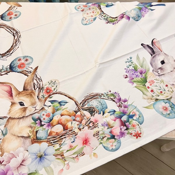 Tovaglia Coniglietti e Cesti di fiori...