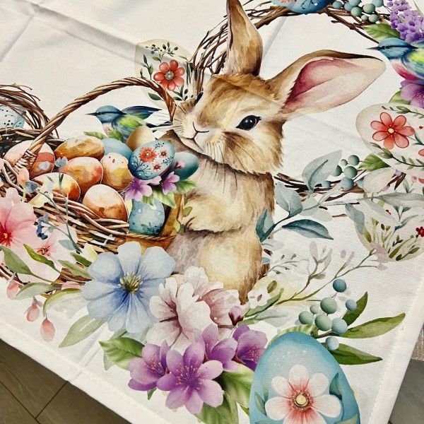 Tovaglia Coniglietti e Cesti di fiori...