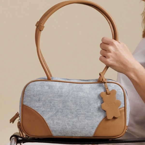 Thun - Borsa Bowling denim 30x7x16cm