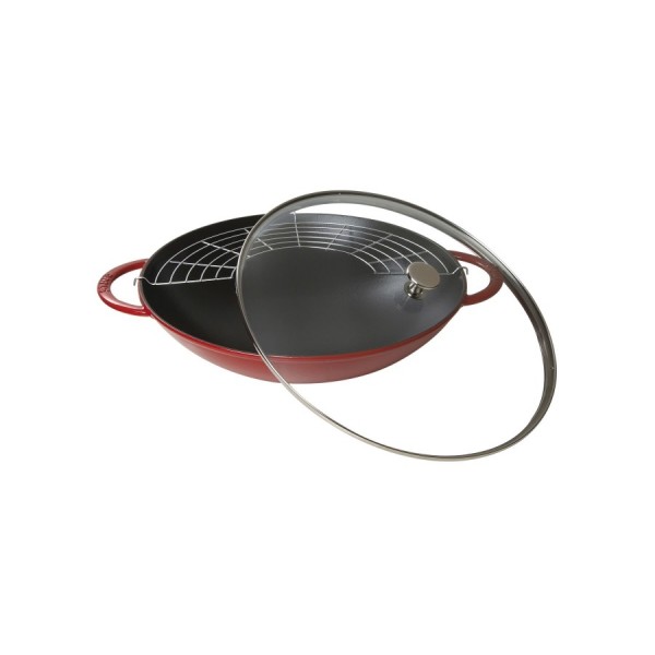 Staub - Wok in ghisa rosso ciliegia...