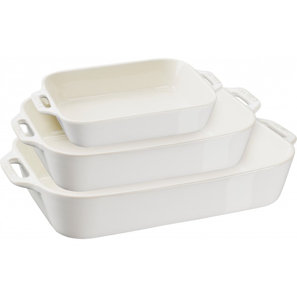 Staub - Set 3 Pirofile Bianco Avorio...